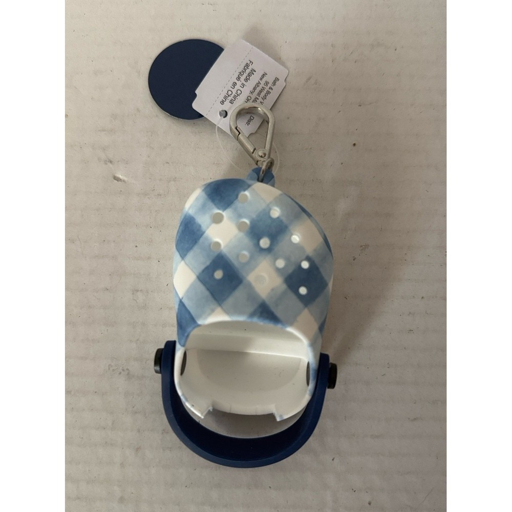 Bath & Body Works x CROCS Blue Gingham Pocketbac Holder Mini Shoe Keychain